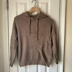 Brown Long-Sleeve Knitted Hoodie